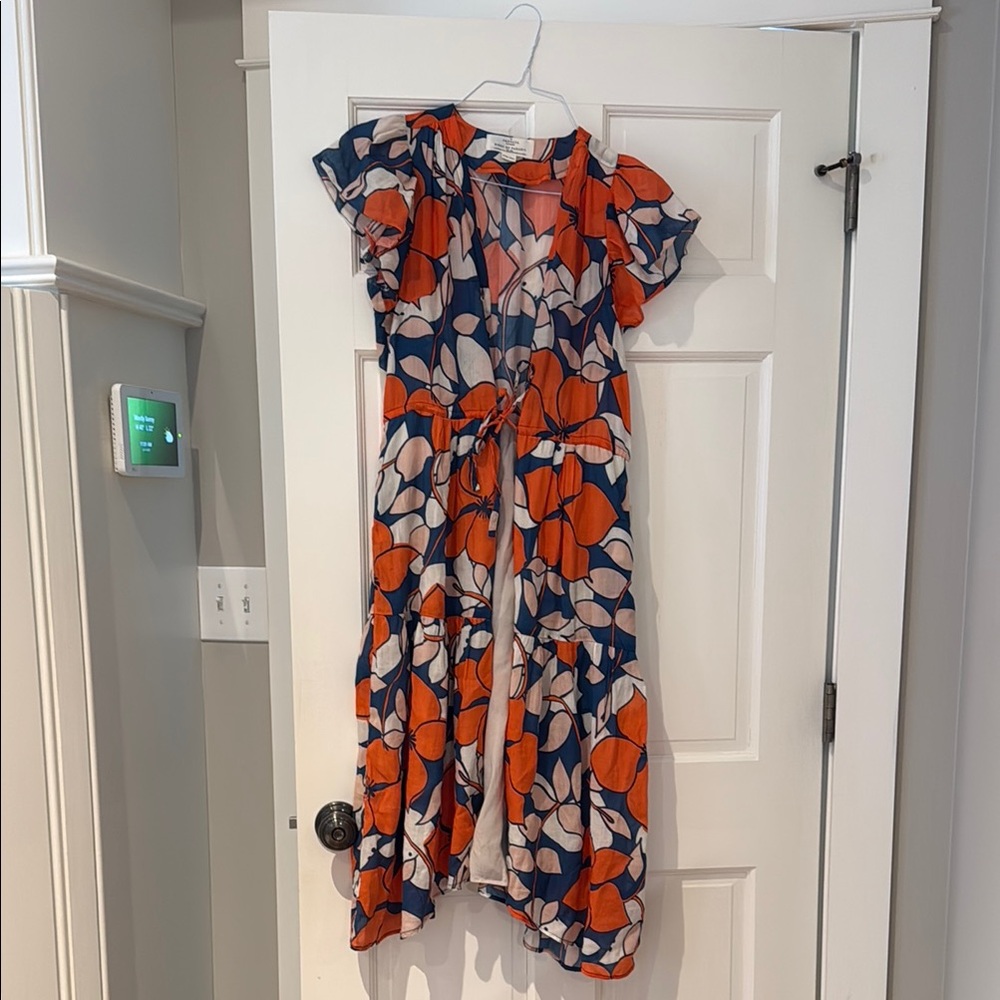 Floral Orange and Blue Dress